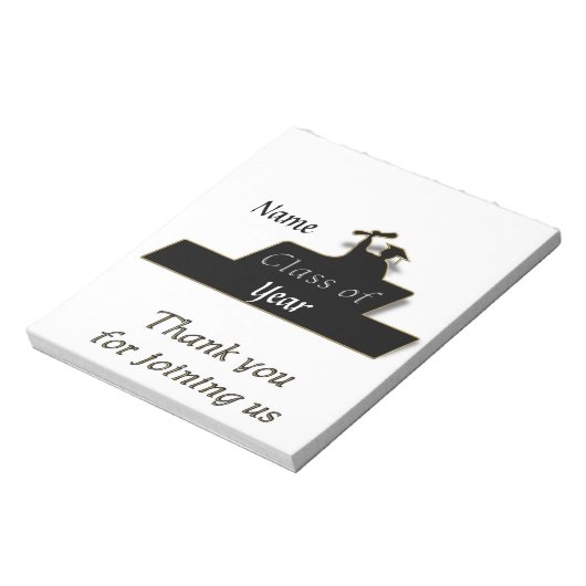 Black Graduation Party Favor Snoep Wrappers Notitieblok (Linkerzijde)
