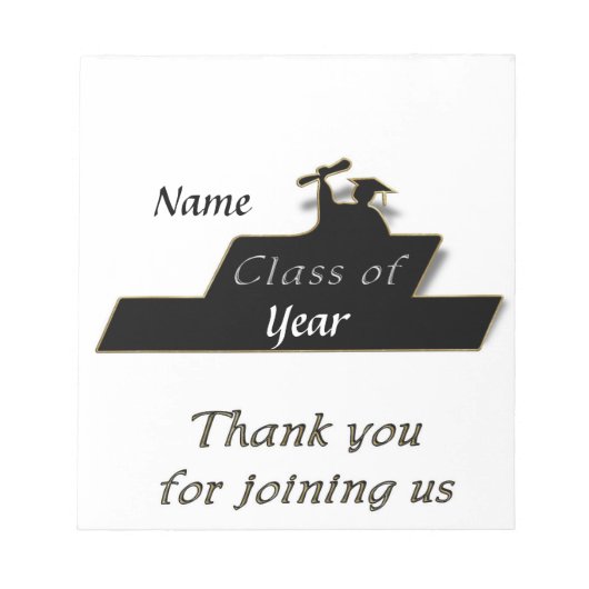 Black Graduation Party Favor Snoep Wrappers Notitieblok (Voorkant)