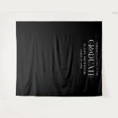 Black Graduation Party Modern Backdrop with Name Wandkleed (Voorkant (horizontaal))