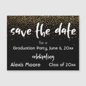 Black Graduation Party Save the Date Magnetic Card (Voorkant)