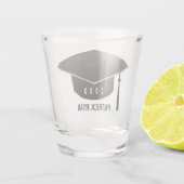 Black Gradup Cap Year Monogram Name Shot Glas (Achterkant)