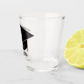 Black Gradup Cap Year Monogram Name Shot Glas (Rechts)