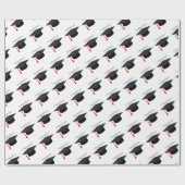 Black Graduy Cap Gefeliciteerd Cadeauverpakking Cadeaupapier (Vlak)