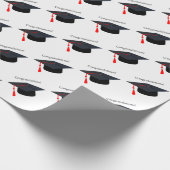 Black Graduy Cap Gefeliciteerd Cadeauverpakking Cadeaupapier (Hoek)