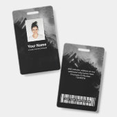Black Grain Paint Medewerker Foto, Streepjescode,  Badge (Voor- en achterkant)