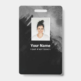 Black Grain Paint Medewerker Foto, Streepjescode,  Badge