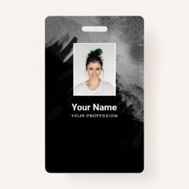 Black Grain Paint Medewerker Foto, Streepjescode,  Badge