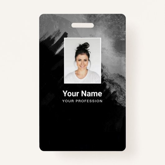 Black Grain Paint Medewerker Foto, Streepjescode,  Badge (Voorkant)