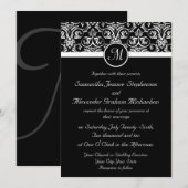 Black Grand Insignia bruiloft uitnodigingen (Voorkant / Achterkant)