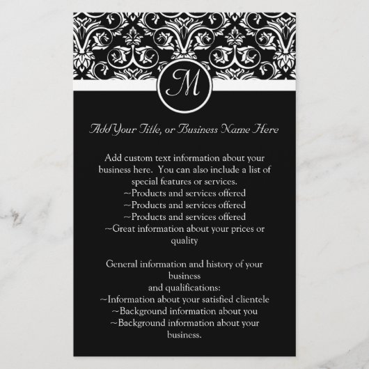 Black Grand Insignia Monogram flyer, programma Flyer (Voorkant)