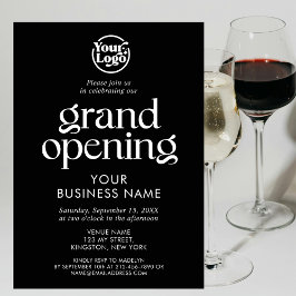 Black Grand Opening Business Logo Minimalist Kaart