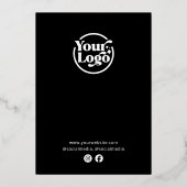 Black Grand Opening Business Logo Modern Folie Uitnodiging (Achterkant)