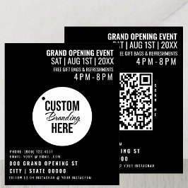 Black Grand Opening Flyer Zakelijke Logo & QR-code