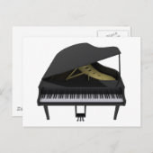 Black Grand Piano: 3D-model: Briefkaart (Voorkant / Achterkant)