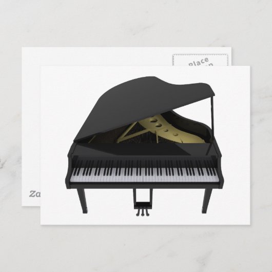 Black Grand Piano: 3D-model: Briefkaart (Voorkant / Achterkant)