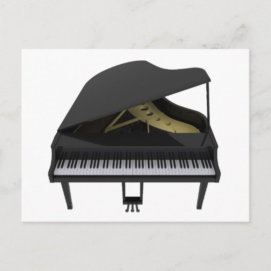 Black Grand Piano: 3D-model: Briefkaart (Voorkant)
