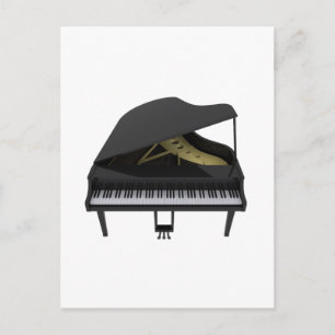 Black Grand Piano: 3D-model: Briefkaart