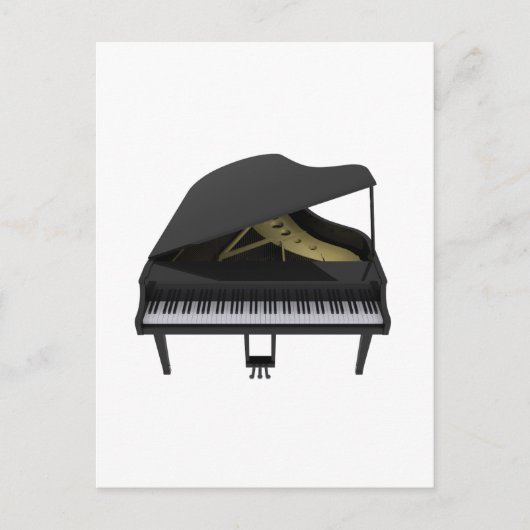 Black Grand Piano: 3D-model: Briefkaart (Voorkant)