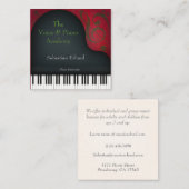 Black Grand Piano Artistic Musician's Vierkante Visitekaartje (Voorkant / Achterkant)