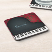 Black Grand Piano Artistic Personalized Music Bier Onderzetter (Linkerzijde)