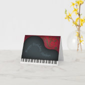 Black Grand Piano Charming Custom Musical Birthday Kaart (Gele Bloem)