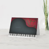 Black Grand Piano Charming Custom Musical Birthday Kaart (Achterkant)