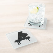 Black Grand Piano Glazen Onderzetter (Schuin)
