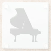 Black Grand Piano Glazen Onderzetter (Achterkant)