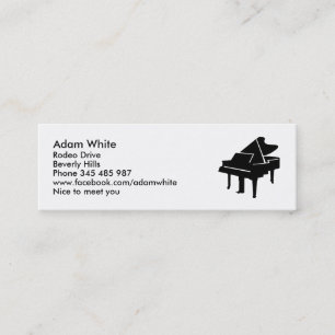 Black Grand Piano Mini Visitekaartje