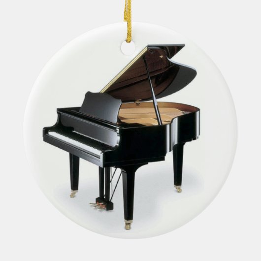 Black Grand Piano Music Kerstmis Keramisch Ornament (Achterkant)
