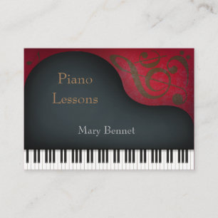 Black Grand Piano Music Professional en Educator Visitekaartje