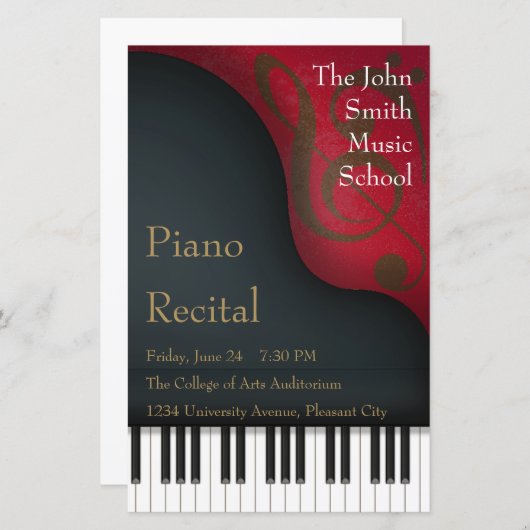 Black Grand Piano Overweging Poster & concert prog (Voorkant / Achterkant)