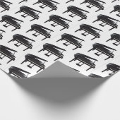 Black Grand Piano Tiled Pattern Cadeaupapier (Hoek)