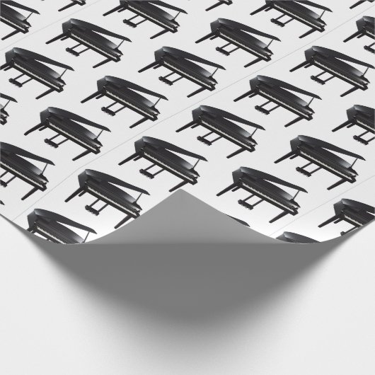 Black Grand Piano Tiled Pattern Cadeaupapier (Hoek)