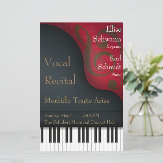 Black Grand Piano Vocal Overweging Poster & Progra (Staand voorkant)