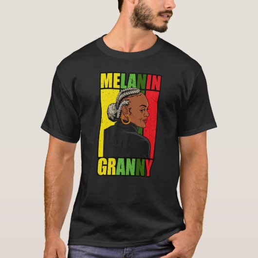 Black Grandmoeder Melanin Granny Best Grandma on E T-shirt (Voorkant)