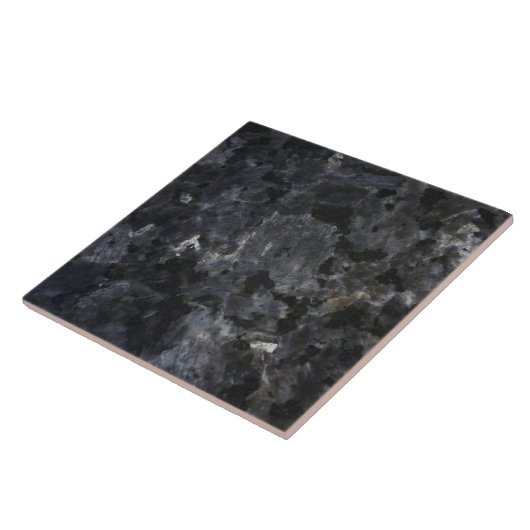 Black Granite Faux Ceramic Tile Tegeltje (Zijkant)