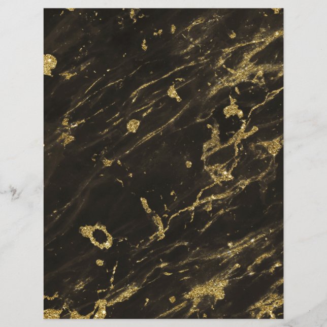 Black Granite Marble Gold Veins 3-scrapbook (Voorkant)