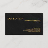 Black Granite Texture Faux Gold Line Founder CEO Visitekaartje (Voorkant)