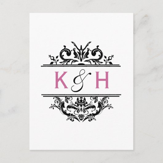 Black & Grape Crest Save the Date Briefkaart (Voorkant)