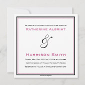 Black & Grape Square Crest Invite Kaart (Achterkant)