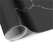 Black Graphite Gold Glam Marble Cadeaupapier (Rol Hoek)