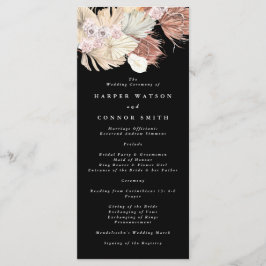 Black Grass Tropical Premium Floral Wedding Programmakaart