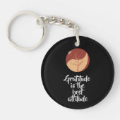 Black Gratitude Acrylic Keychain (Voorkant)
