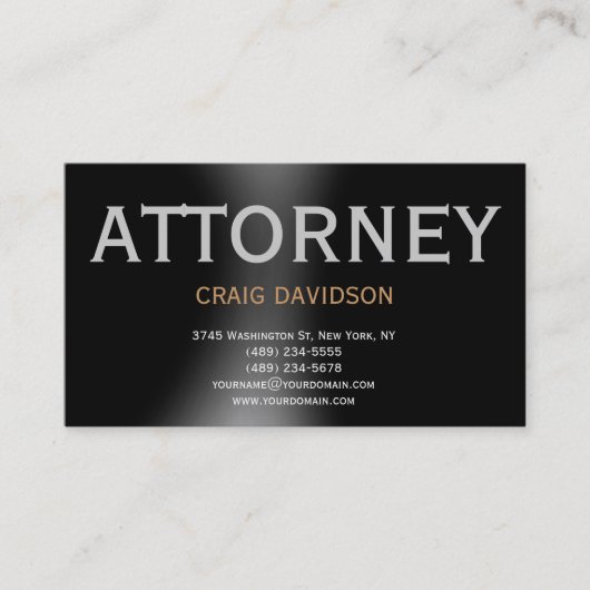 Black Gray Attorney on Law Visitekaartje (Voorkant)