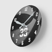 black gray boys girls basketball personalized ronde klok (Hoek)