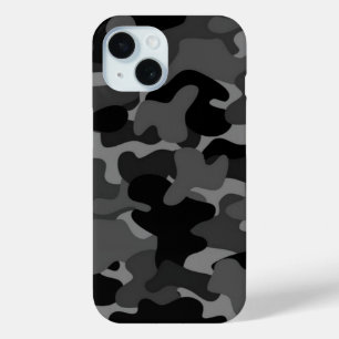 Black Gray Camo iPhone 15 Case