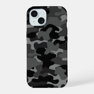 Black Gray Camo iPhone 15 Case