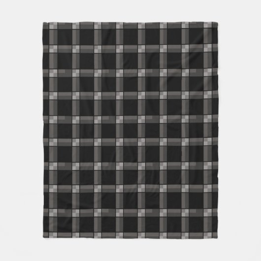Black Gray Check Fleece Deken (Voorkant)