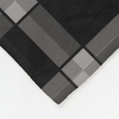 Black Gray Check Fleece Deken (Hoek)